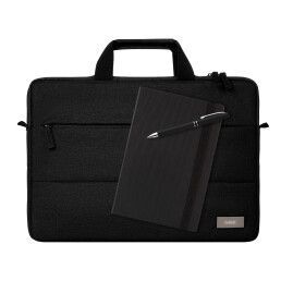 Подарочный набор Forum, черный (сумка, ежедневник, ручка)
