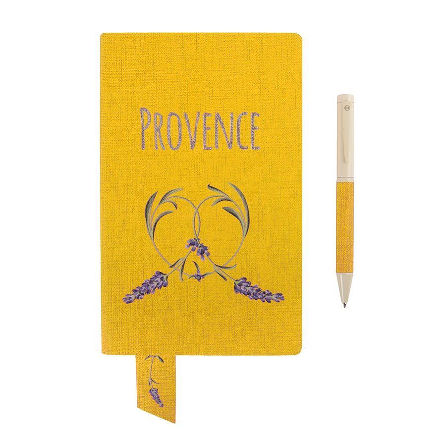 Бизнес-блокнот А5  "Provence", желтый , мягкая обложка, в клетку