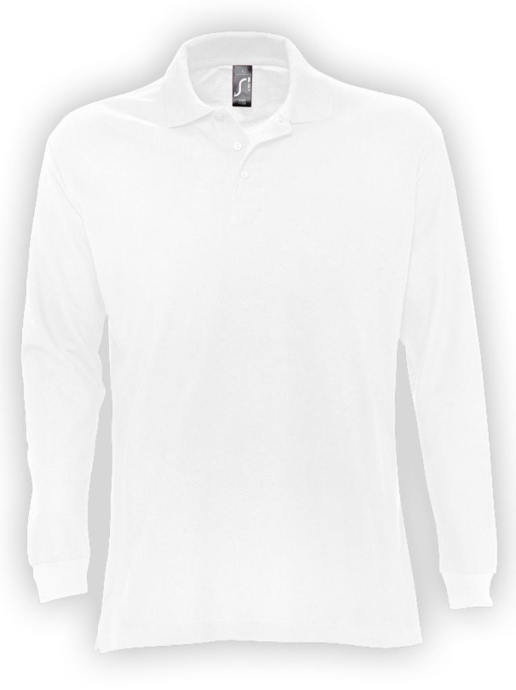 Рубашка поло мужская с длинным рукавом Star 170, белая, размер S