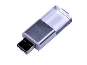 USB 2.0- флешка промо на 16 Гб прямоугольной формы, выдвижной механизм