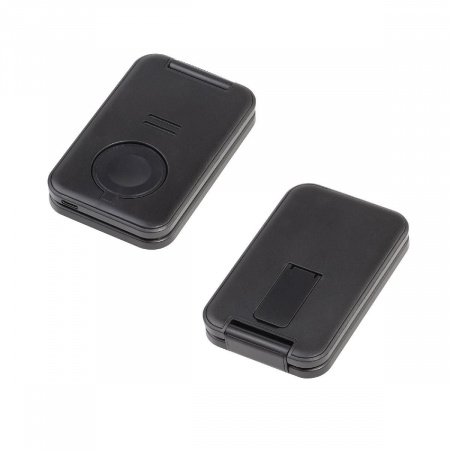 Складная беспроводная (15W) зарядная станция "Slap" с MagSafe, цвет черный