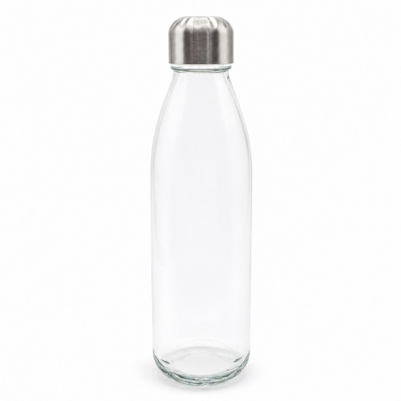 Бутылка стеклянная с манжетой и держателем Glassy, синяя
