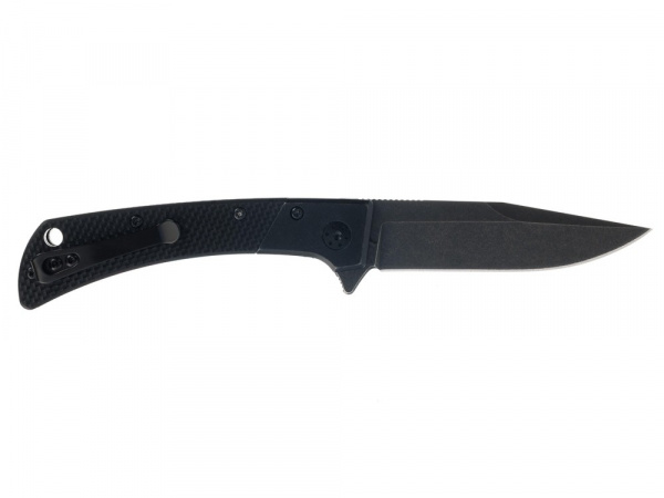Нож складной Stinger, 102 мм, (черный), материал рукояти: нержавеющая сталь, стеклотекстолит G10