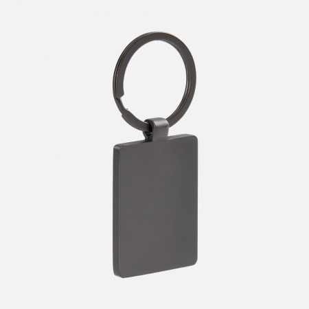 Брелок Gun Metal Leather Rectangle, графитовый