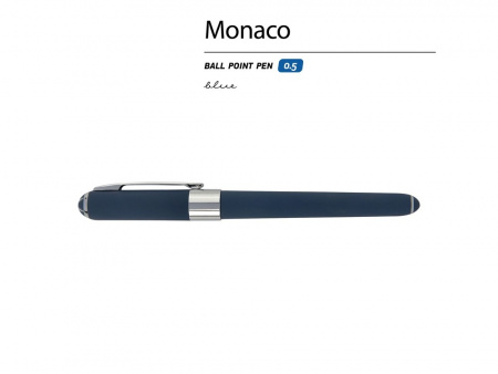 Ручка пластиковая шариковая Monaco, 0,5мм, синие чернила, темно-синий navy/серебристый