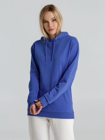 Толстовка с капюшоном унисекс Hoodie, ярко-синий меланж, размер XS