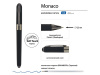 Ручка пластиковая шариковая Monaco, 0,5мм, синие чернила, черный/вороненая сталь