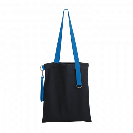 Шоппер Superbag black (чёрный с голубым)