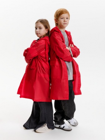 Дождевик детский RainDrop Kids, красный, 10 лет (рост 130-140)