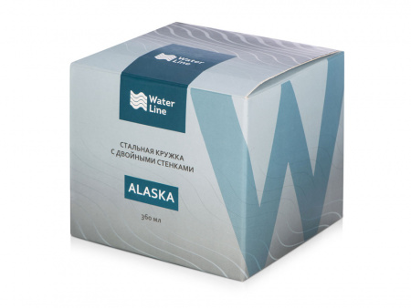 Кружка стальная Alaska с крышкой слайдером, powder coating, белый