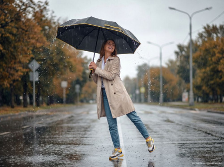 Зонт складной Edgeline, черный с желтым