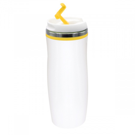 Термокружка Latte, бело-желтый