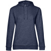 Толстовка с капюшоном женская Hoodie, синий меланж, размер XS