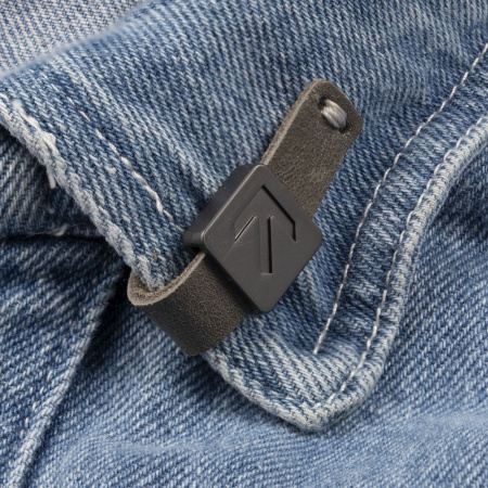 Лейбл кожаный Beta, XS, серый