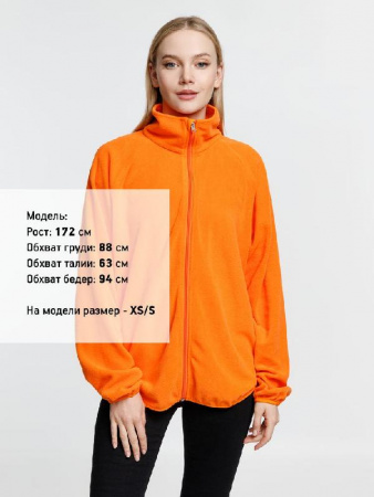 Куртка флисовая унисекс Fliska, оранжевая, размер M/L