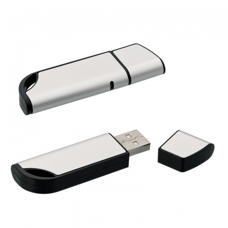 Флеш-карта USB 8GB "Перфекционист"#, цвет черный с серебром