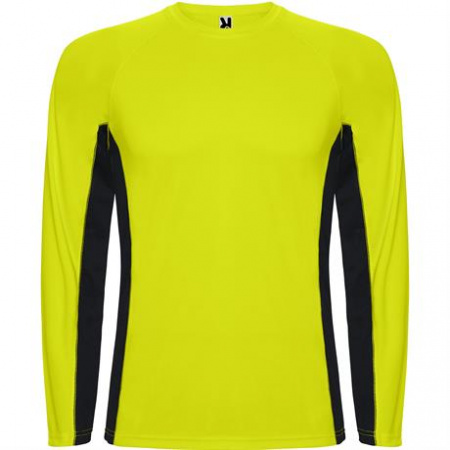Спортивная футболка SHANGHAI L/S мужская, ФЛУОРЕСЦЕНТНЫЙ ЖЕЛТЫЙ/ЧЕРНЫЙ M