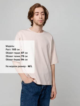 Футболка унисекс оверсайз Street Vibes, бежевая, размер XL/XXL