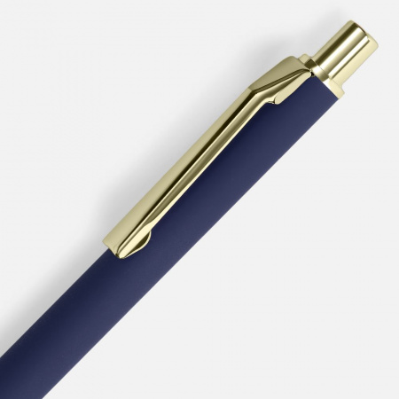 Ручка шариковая Lobby Soft Touch Gold, синяя