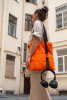Шоппер Superbag Bubble, с магнитной кнопкой (оранжевый с черным)