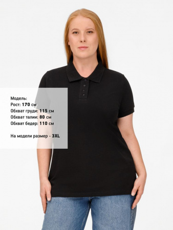 Рубашка поло женская Virma Premium Lady, черная, размер 3XL