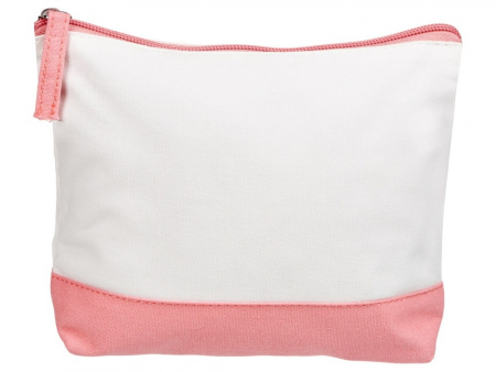 Косметичка хлопковая Cotton, белый/пыльно-розовый