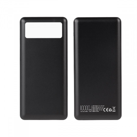 Зарядное устройство "Lumos" 10000 mAh с фонариком, черный, цвет черный