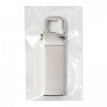 USB flash-карта CARABINE (16Гб), серебристая, 4,8х1,5х0,5 см, металл