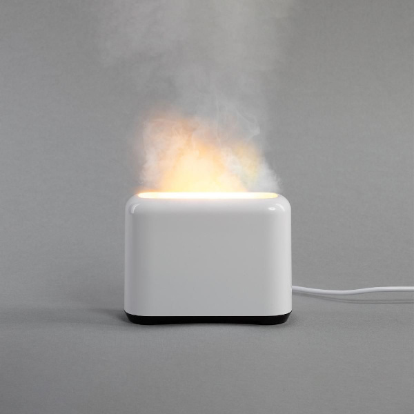 Увлажнитель "Flame" с эффектом пламени, цвет белый
