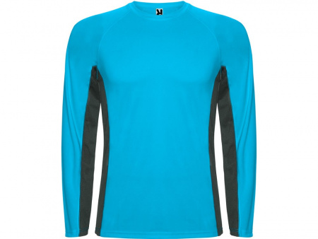 Футболка Shanghai  мужская с длинным рукавом, бирюзовый/графитовый