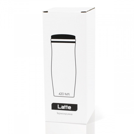 Термокружка Latte, бело-синий