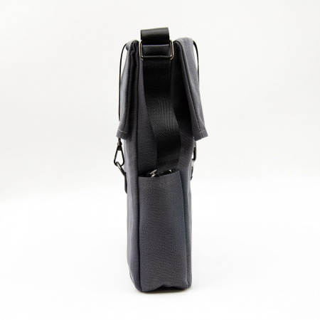 Шоппер Superbag Companion, с тремя отделениями, боковым креплением (карабин) и карманом (серый с черным)