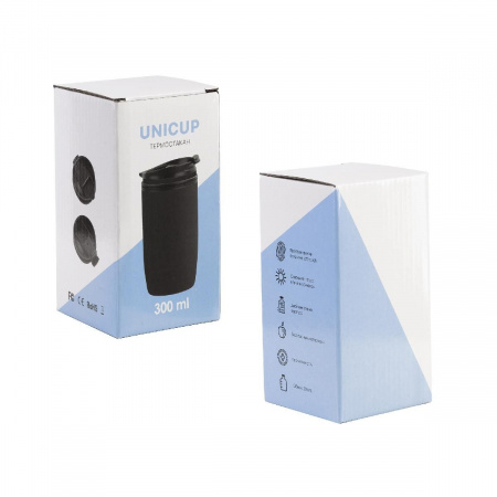 Термостакан "Unicup" 300 мл, покрытие soft touch, цвет оранжевый