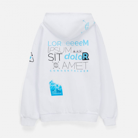 Толстовка унисекс оверсайз Sartoro, белая, размер 3XL/4XL