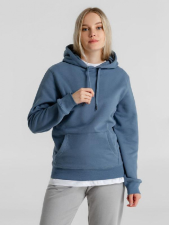 Толстовка с капюшоном унисекс King, серо-синяя, размер XXL