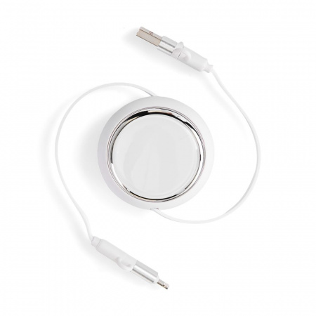 Складной кабель с переходниками pocketCoil, белый