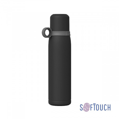 Термос "Урал" 600 мл, покрытие soft touch, цвет черный