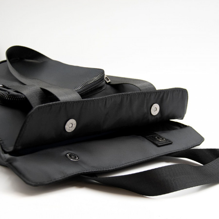 Шоппер Superbag Pocket, с внутренним креплением (карабин) и чехлом для мелочей (черный)