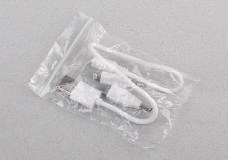 Кабель 2-в-1 (microUSB, Lightning), цвет белый