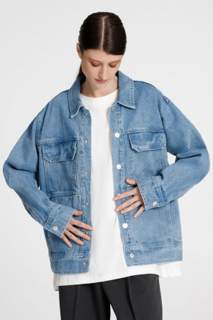 Куртка джинсовая O2, голубая, размер 3XL/4XL