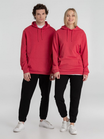 Толстовка с капюшоном унисекс Hoodie, красный меланж, размер 3XL