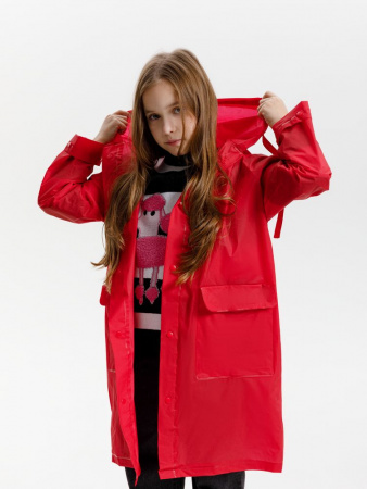 Дождевик детский RainDrop Kids, красный, 10 лет (рост 130-140)