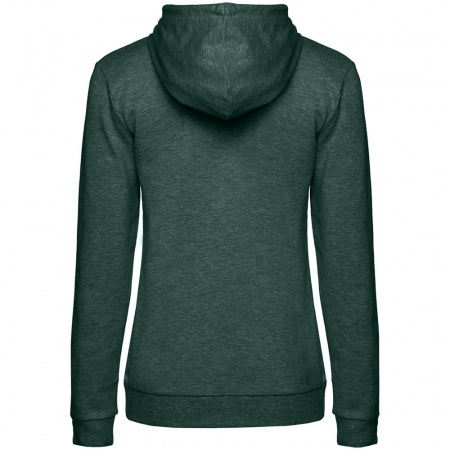 Толстовка с капюшоном женская Hoodie, темно-зеленый меланж, размер XS