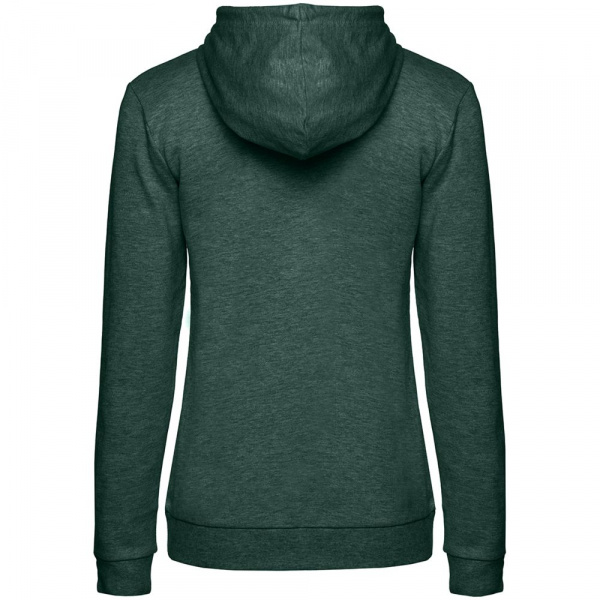 Толстовка с капюшоном женская Hoodie, темно-зеленый меланж, размер XS