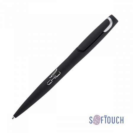 Ручка шариковая "Saturn" покрытие soft touch, цвет черный с серебристым