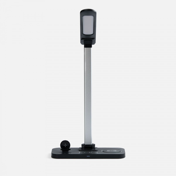 Настольная лампа с беспроводной зарядкой Power Light, черная