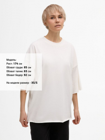 Футболка унисекс T1, молочно-белая, размер XL/XXL