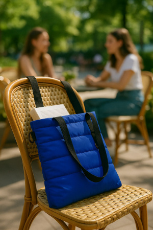 Шоппер Superbag Bubble New, со скрытой магнитной кнопкой (синий с черным)