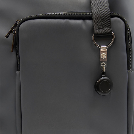 Шоппер Superbag Pocket, с внутренним креплением (карабин) и чехлом для мелочей (серый с черным)