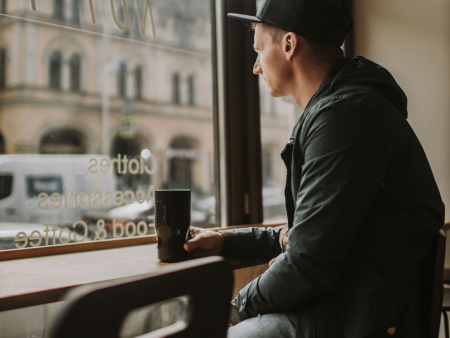 Термос питьевой, вакуумный, бытовой, тм bobber. Объем 0,35 литра. Артикул Tumbler-350 Black Coffee
